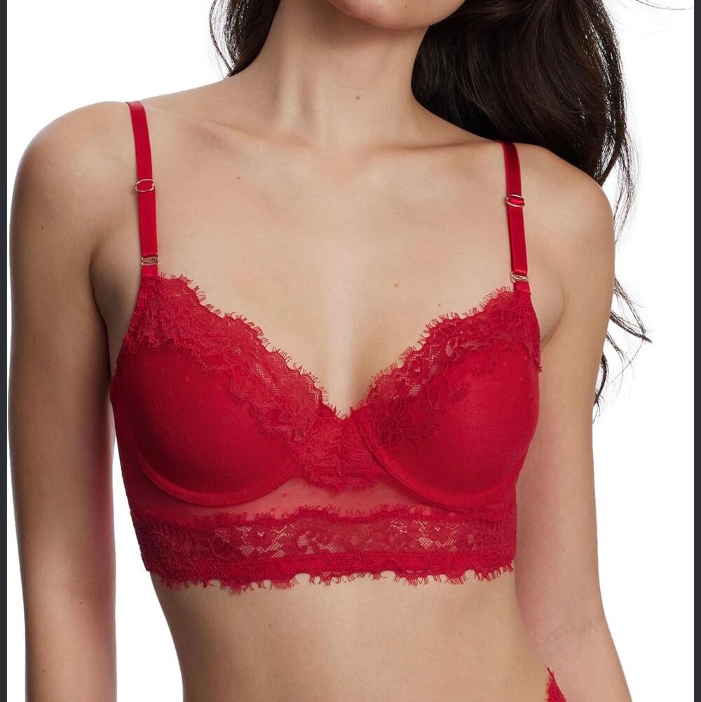 New Skarlett  blue cherry red bra size 34A